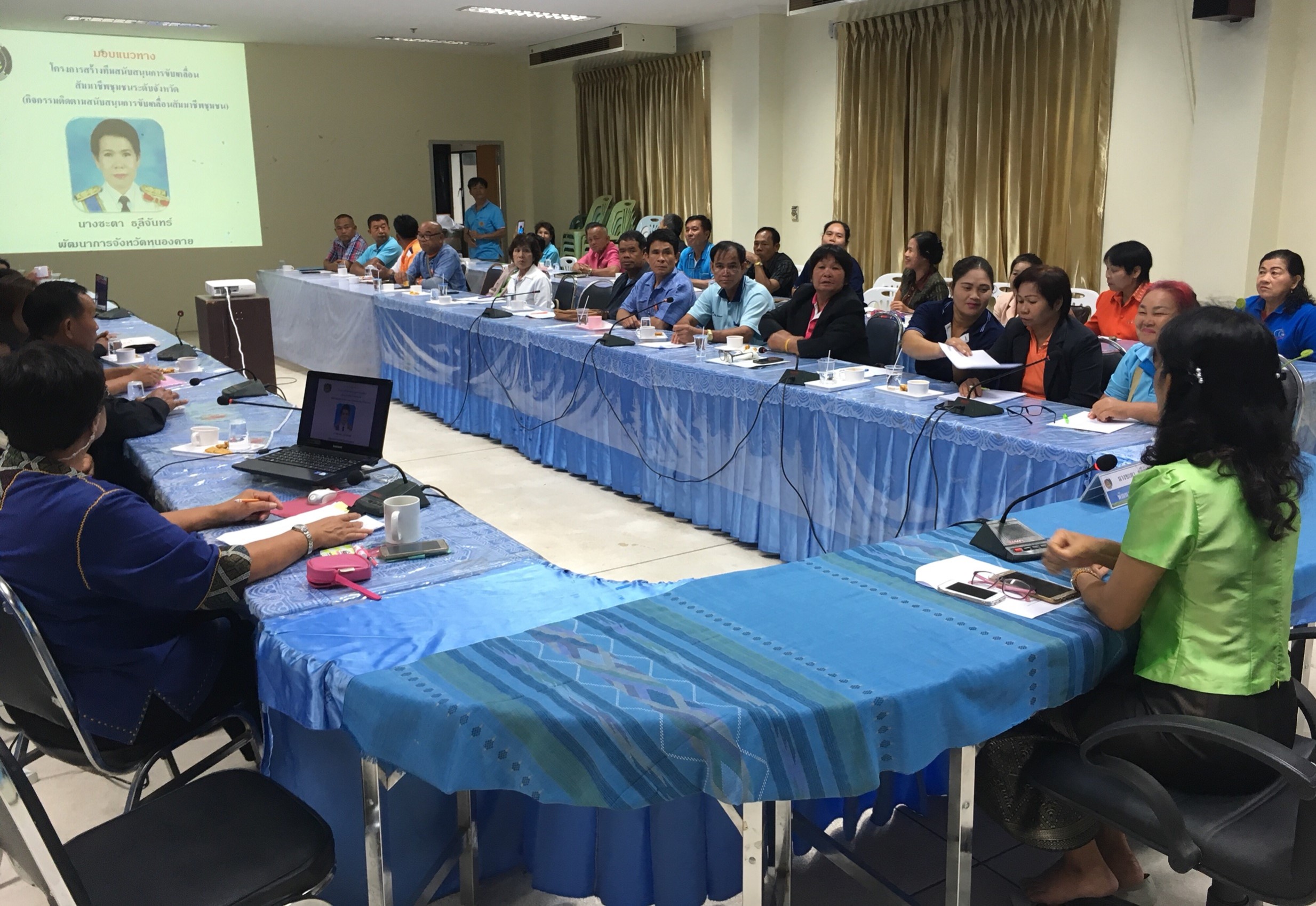 หนองคาย ประชุมโครงการสร้างทีมสนับสนุนการขับเคลื่อนสัมมาชีพชุมชนระดับจังหวัด กิจกรรมติดตามการขับเคลื่อนสัมมาชีพชุมชนระดับจังหวัด