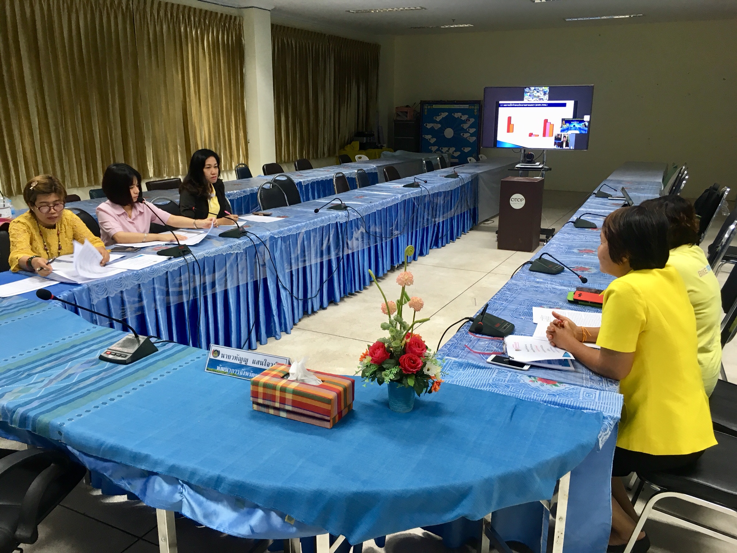 พช.หนองคาย  ร่วมรับฟังการประชุมติดตามเร่งรัดการดำเนินงานและแผนการใช้จ่ายงบประมาณ กองทุนพัฒนาบทบาทสตรี ประจำปี 2561 ครั้งที่ 4/2561 ผ่านระบบ VIDEO CONFERENCE