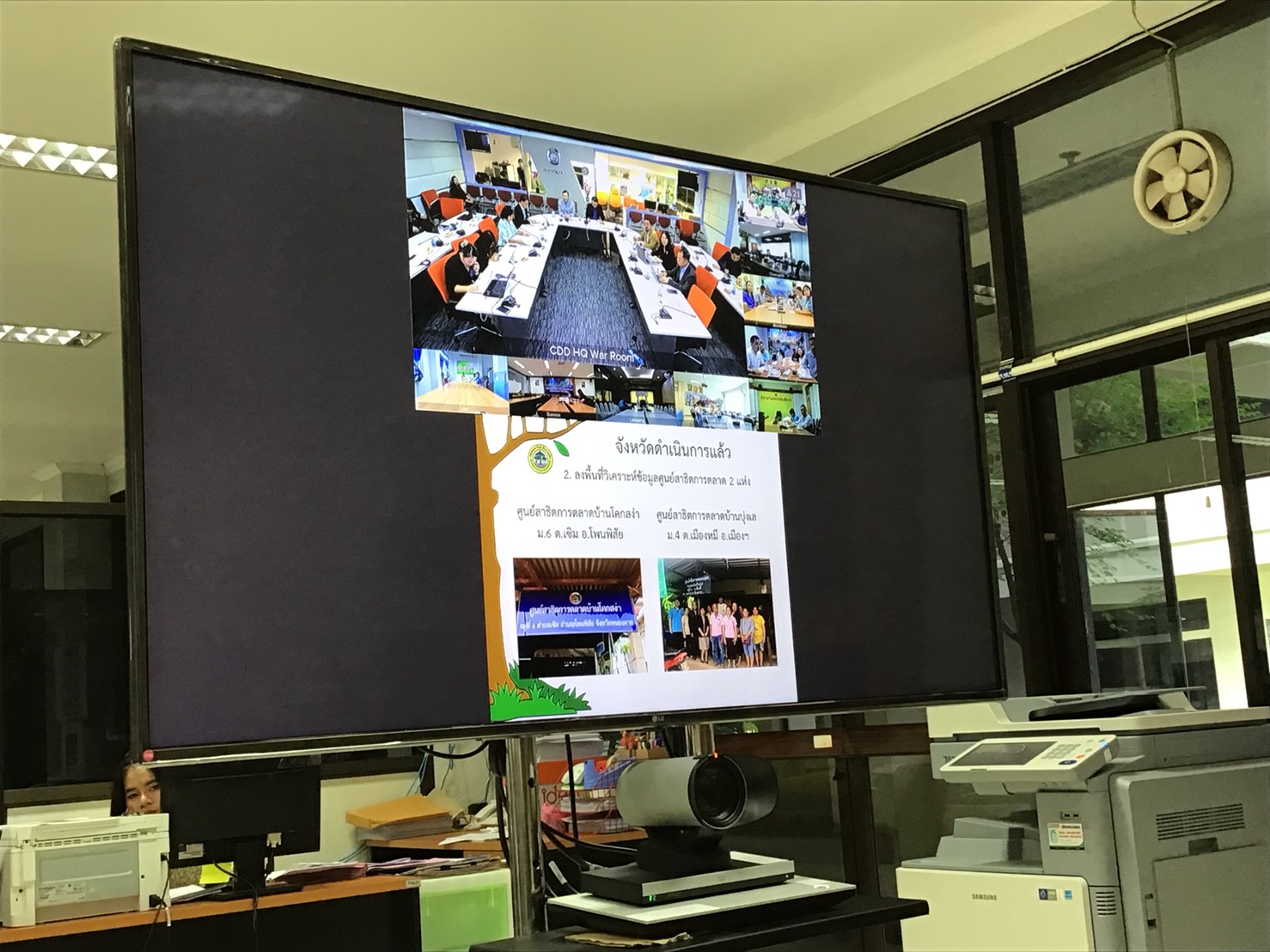 พช.หนองคาย และ สมาพันธ์ SME หนองคาย ร่วมประชุมการดำเนินงานส่งเสริมช่องทางการตลาด สำหรับศูนย์สาธิตการตลาดและตลาดประชารัฐ ครั้งที่ 5/2561 และนำเสนอการพัฒนาศูนย์สาธิตการตลาด ของจังหวัดหนองคาย จำนวน 2 แห่ง ผ่านระบบวีดิทัศน์ทางไกล ( Video Conference System)