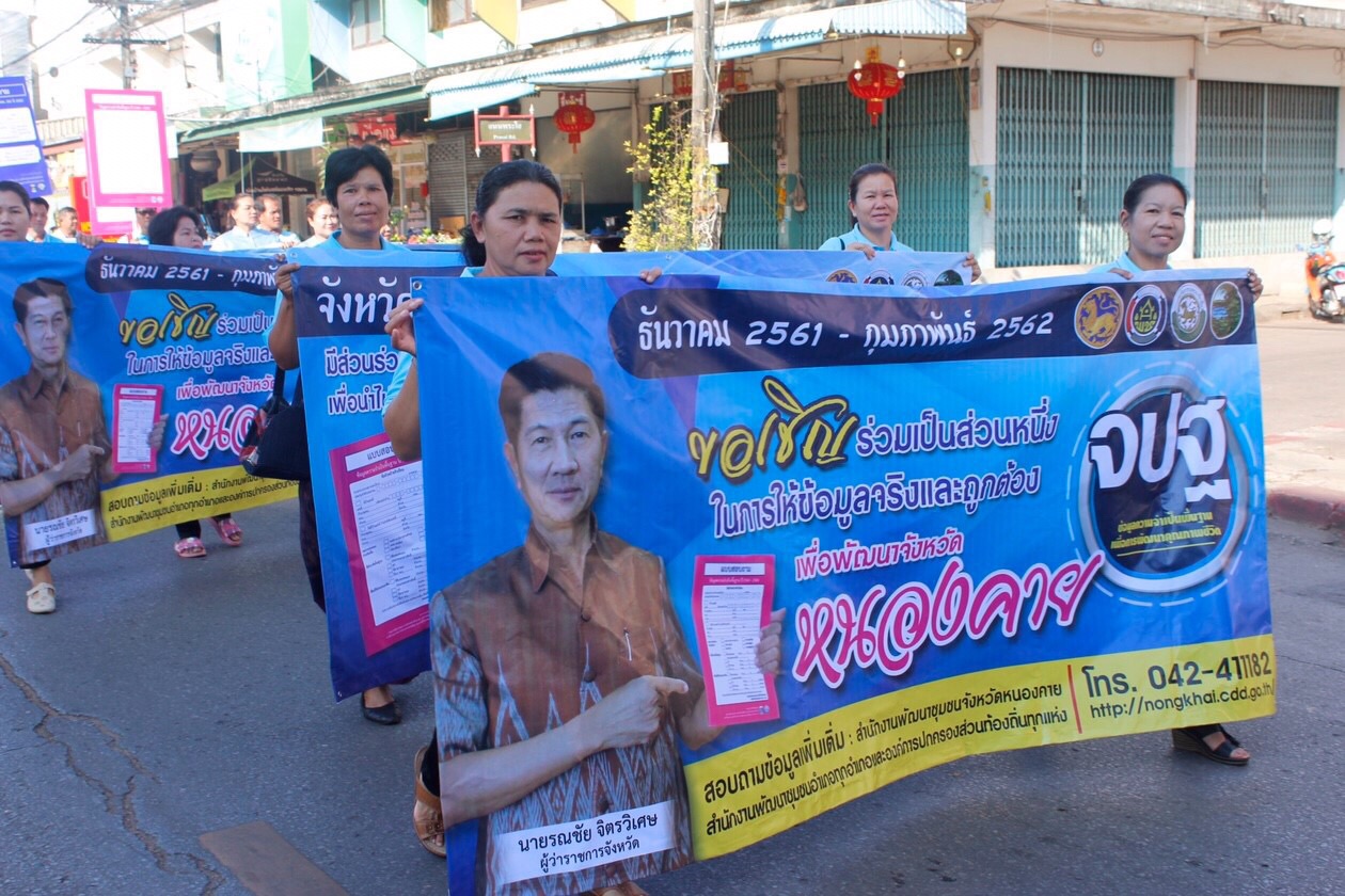 ผู้ว่าราชการจังหวัดหนองคาย – เชิญชวน พี่น้องชาวไทย ให้ข้อมูลแก่ อาสาสมัครจัดเก็บ จปฐ. ปี 2562