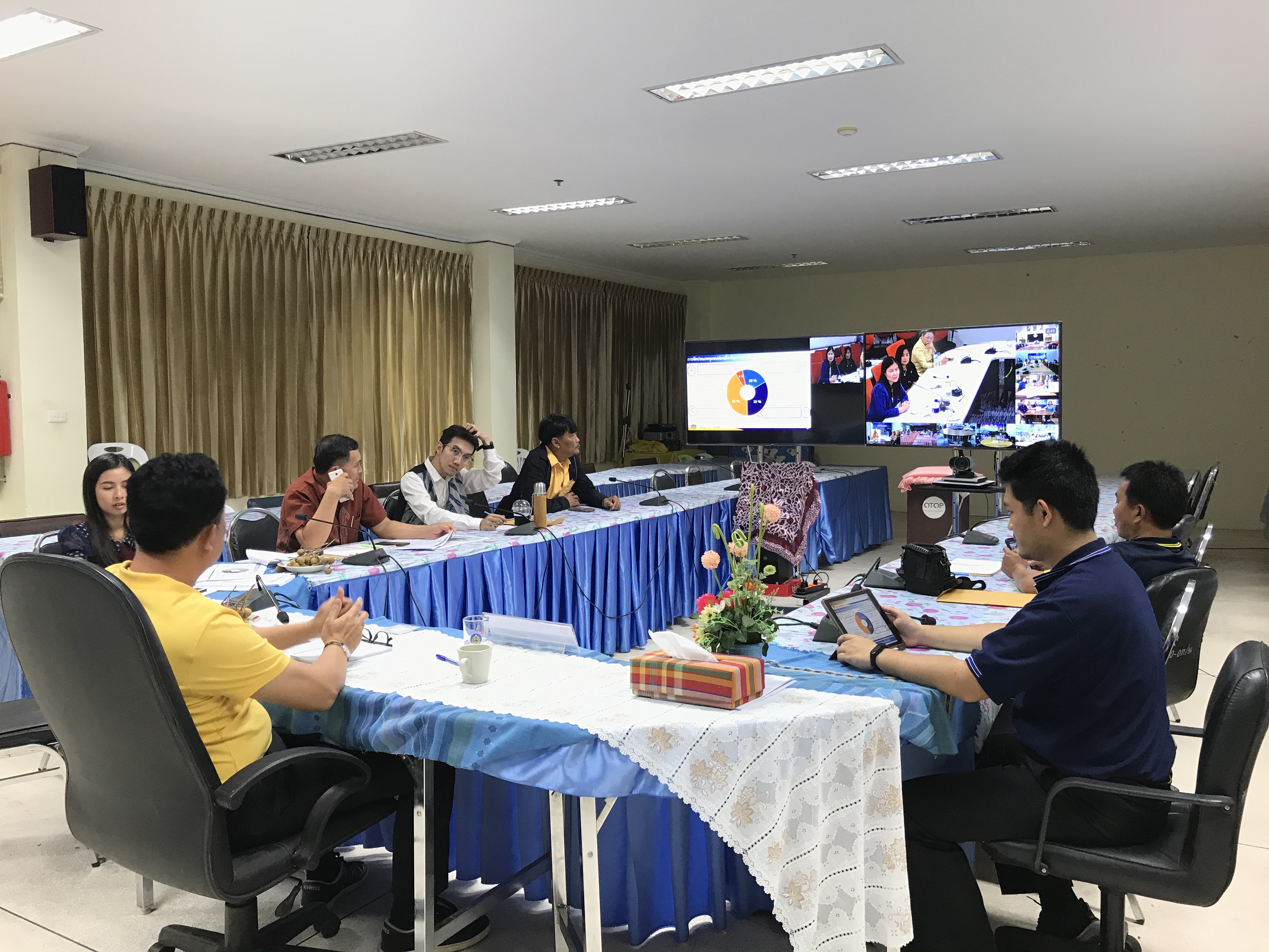 พช.หนองคาย รับฟังการประชุมทางไกลผ่านระบบ Video Conference เพื่อชี้แจงการดำเนินกิจกรรมตามแผนการปฏิบัติงานและแผนการใช้จ่ายงบประมาณ ประจำปีงบประมาณ พ.ศ. 2562 ไปพลางก่อน โครงการพัฒนาศักยภาพชุมชนท่องเที่ยว OTOP นวัตวิถี กิจกรรมที่ 2 พัฒนาศักยภาพผู้ประกอบการเพื่อส่งเสริมการท่องเที่ยวโดยชุมชน