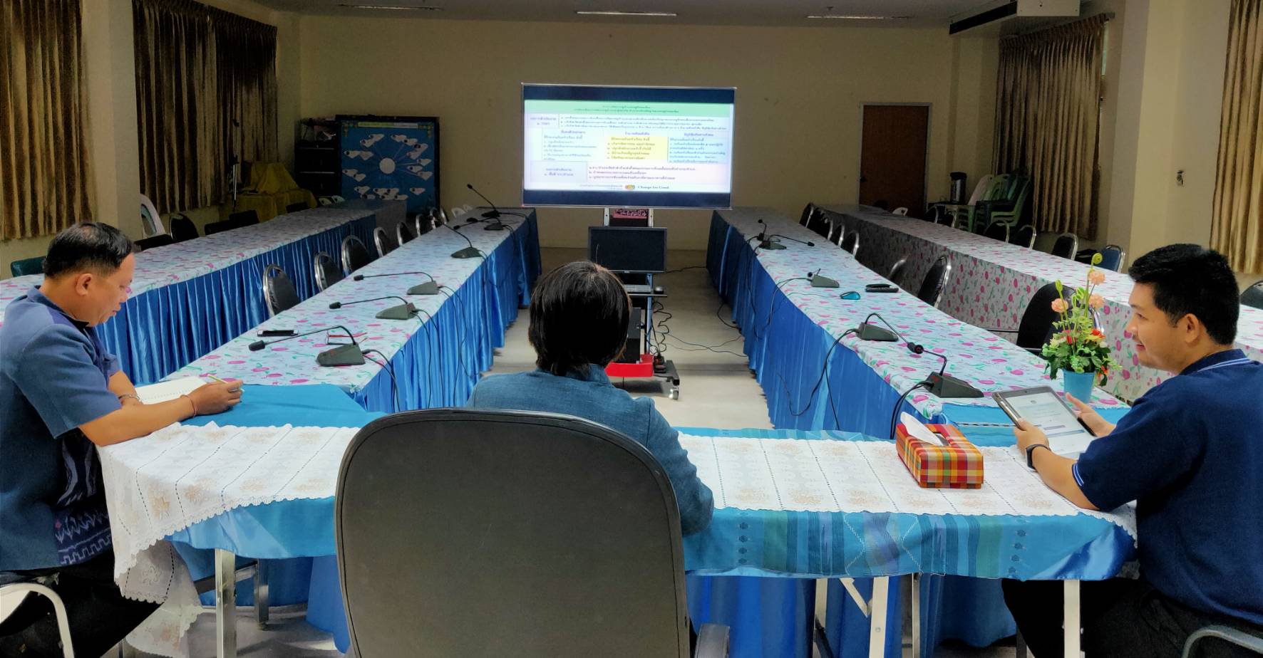 พช.หนองคาย รับชมการประชุมกรมการพัฒนาชุมชน ครั้งที่ 1/2563 ผ่านระบบ TV.พช.