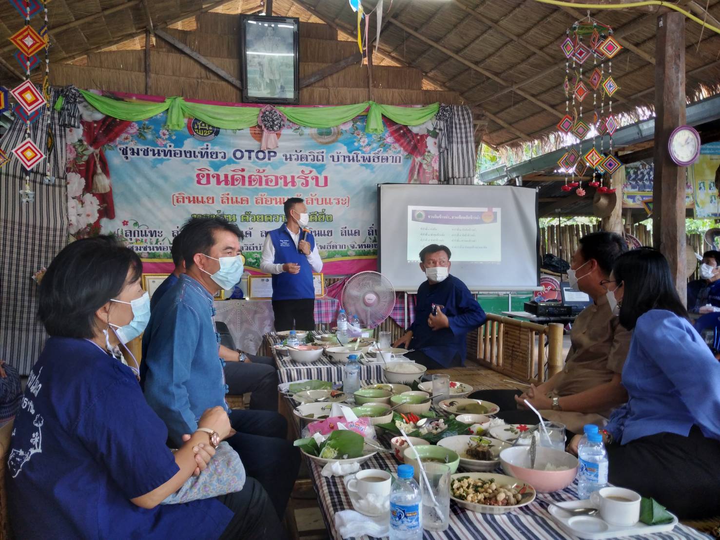 นายชัยวัฒน์ แสงศรี ผู้ตรวจราชการกรมการพัฒนาชุมชน เยี่ยมชมการดำเนินงานหมู่บ้านท่องเที่ยววิถีไทพวนโพธิ์ตาก และ การดำเนินงานโครงการพัฒนาพื้นที่ต้นแบบการพัฒนาคุณภาพชีวิตตามหลักทฤษฎีใหม่ ประยุกต์สู่ “โคก หนอง นา โมเดล” ในพื้นที่อำเภอโพธิ์ตาก จังหวัดหนองคาย