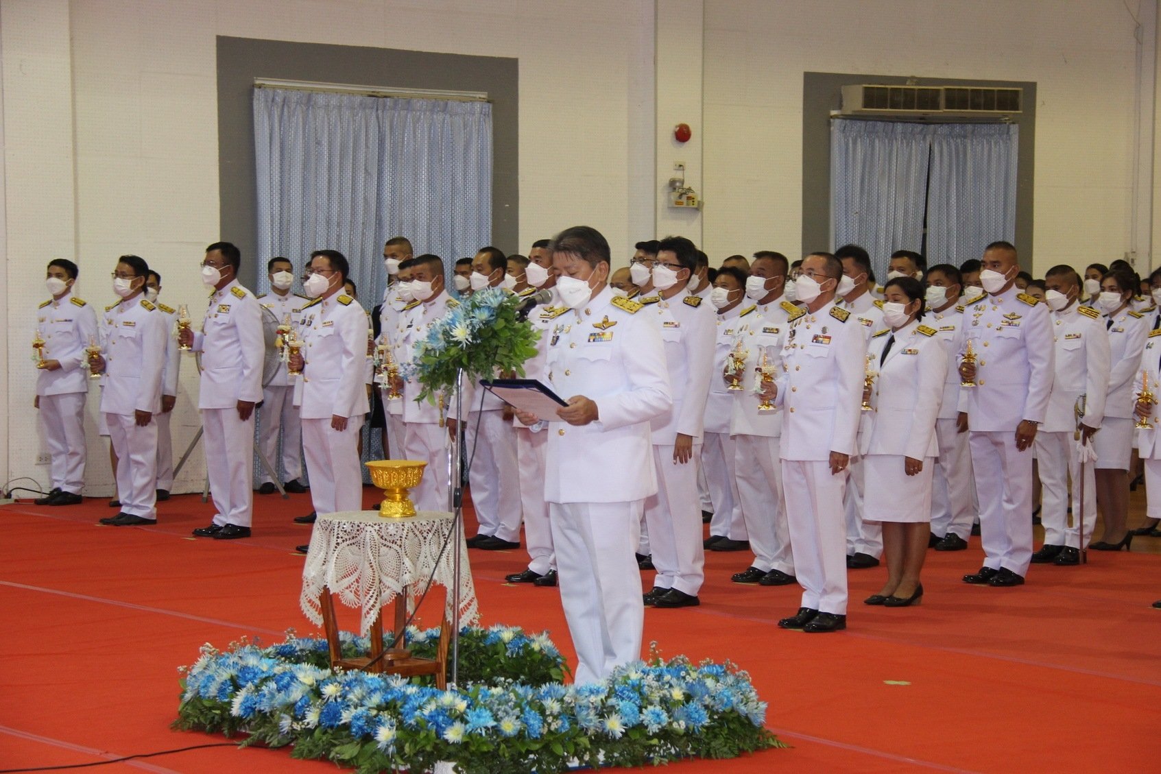 พช.หนองคาย ร่วมพิธีถวายเครื่องราชสักการะ วางพานพุ่ม และจุดเทียนชัยถวายพระพร สมเด็จพระนางเจ้าสิริกิตติ์ พระบรมราชินีนาถ พระบรมราชชนนีพันปีหลวง เนื่องในโอกาสมหามงคลเฉลิมพระชนมพรรษา 90 พรรษา 12 สิงหาคม 2565