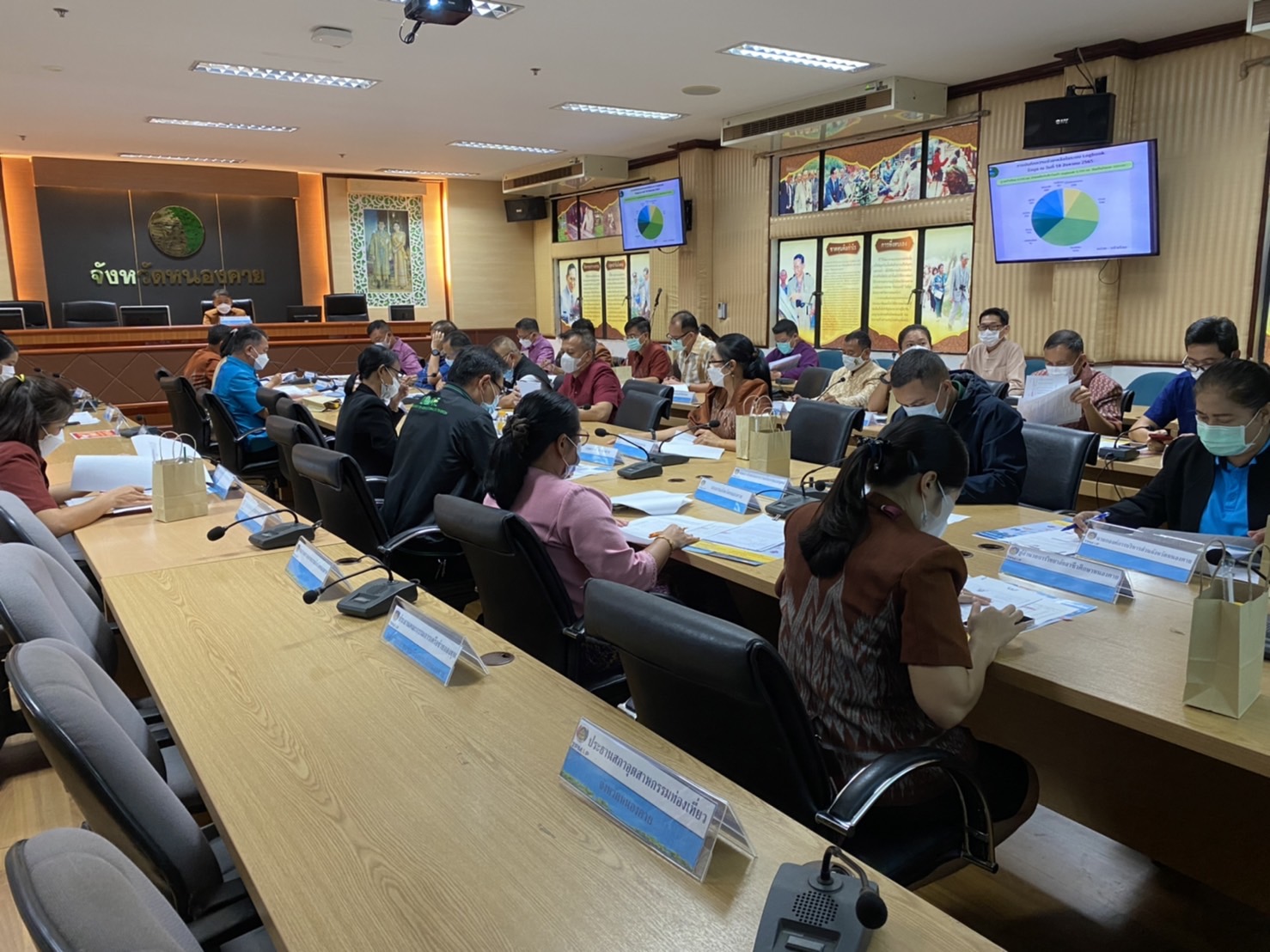 จังหวัดหนองคาย ประชุมคณะกรรมการบริหารศูนย์อำนวยการขจัดความยากจนและพัฒนาคนทุกช่วงวัยอย่างยั่งยืนตามหลักปรัชญาของเศรษฐกิจพอเพียงจังหวัดหนองคาย (คจพ.จ.) ครั้งที่ 4/2565