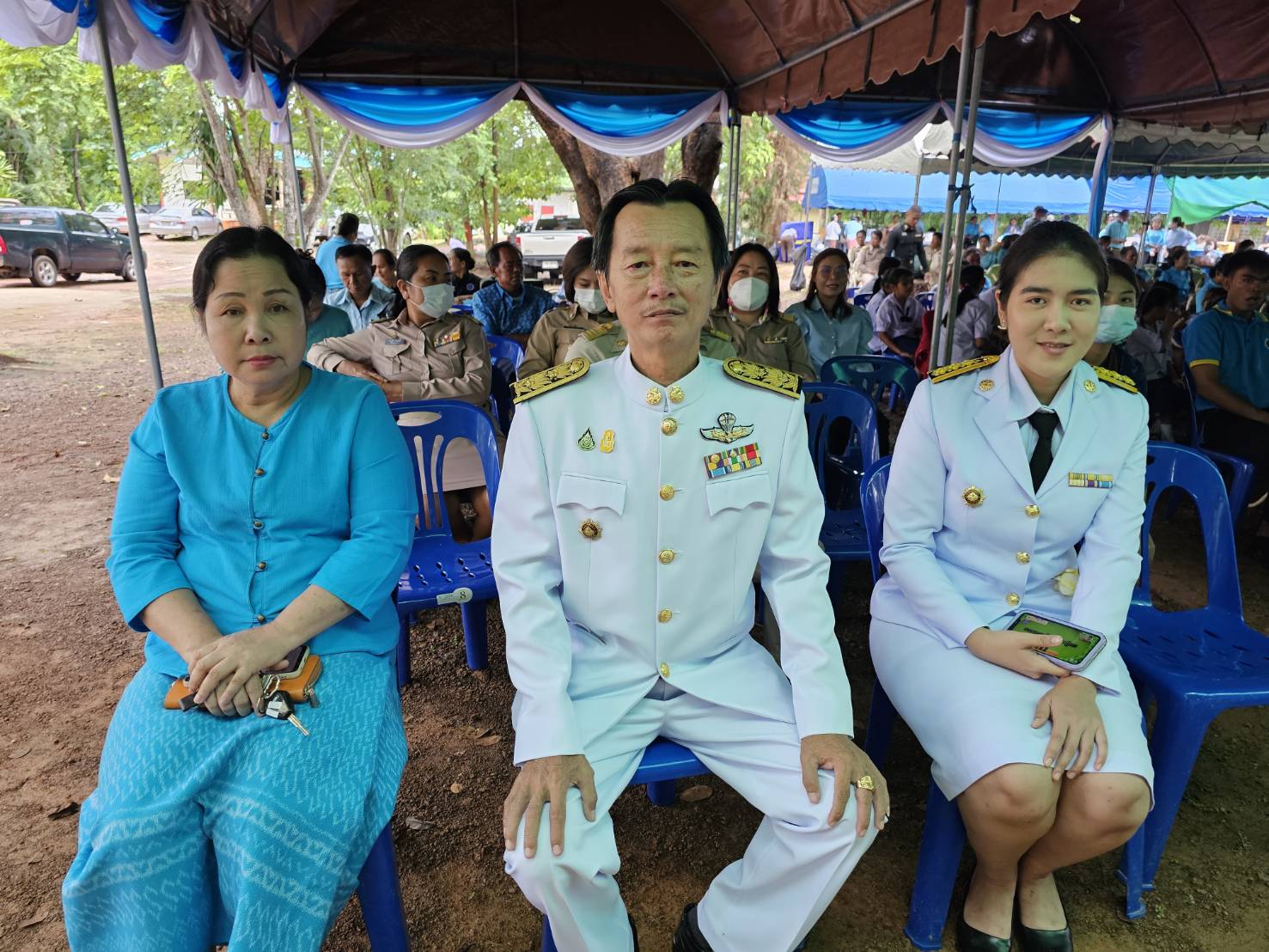 พิธีมอบเงินขวัญถุงพระราชทานกองทุนแม่ของแผ่นดิน บ้านดอนขม อำเภอท่าบ่อ