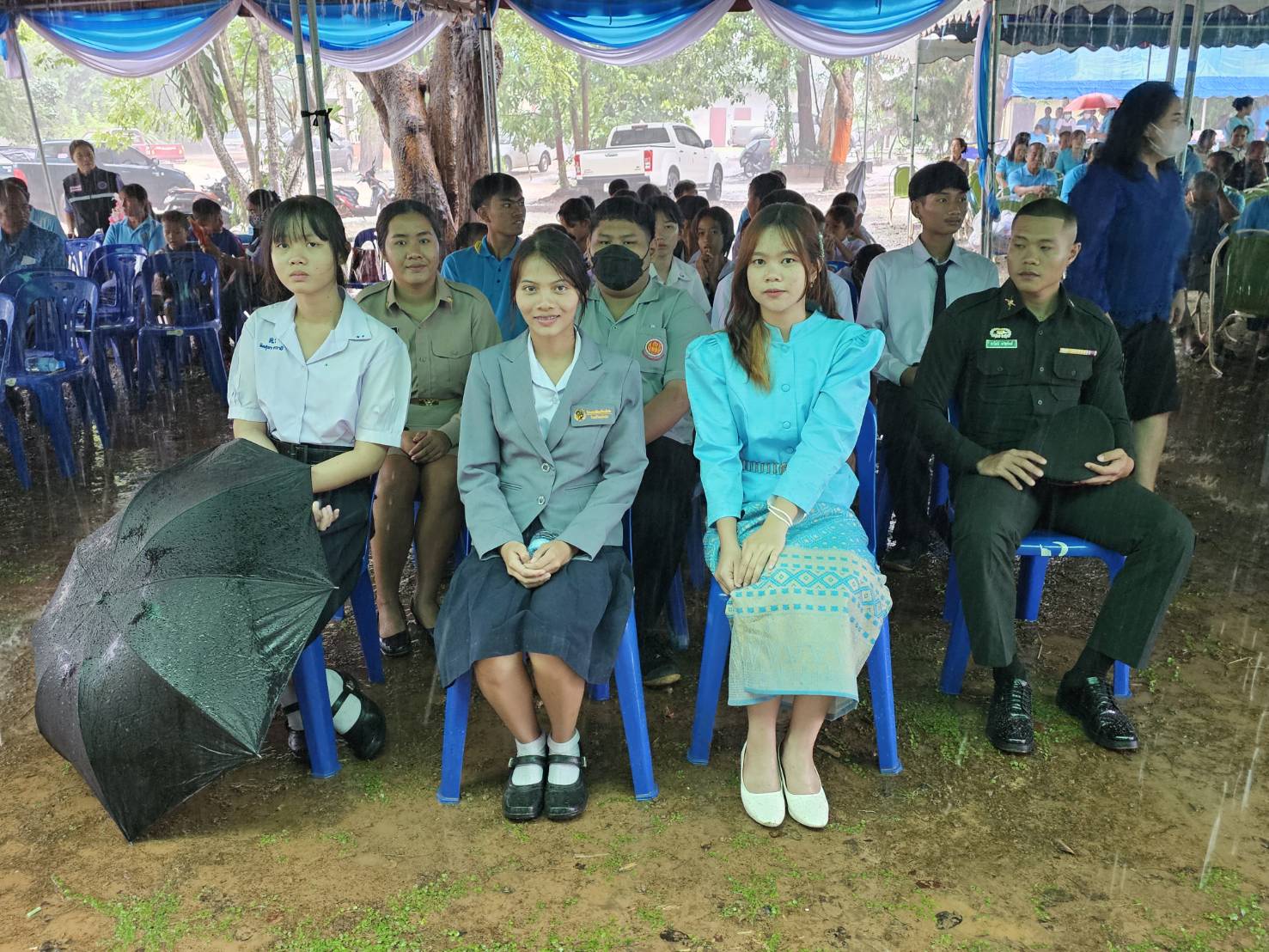 พิธีมอบเงินขวัญถุงพระราชทานกองทุนแม่ของแผ่นดิน บ้านดอนขม อำเภอท่าบ่อ