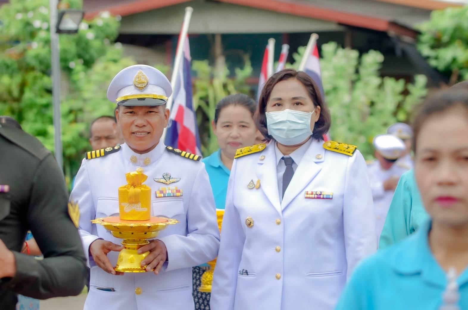 พิธีมอบเงินขวัญถุงพระราชทานกองทุนแม่ของแผ่นดิน บ้านดอนขม อำเภอท่าบ่อ