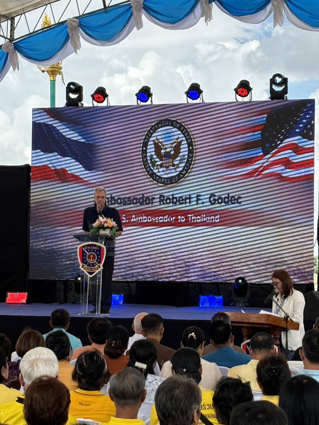 พช.หนองคาย ร่วมพิธีมอบเรือตรวจการณ์แก่กองบังคับการตำรวจน้ำหนองคาย