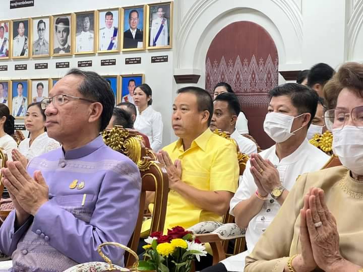 พช.หนองคาย ร่วมพิธีบำเพ็ญกุศลทักษิณานุปทานแด่อดีตเจ้าเมืองหนองคายและเจริญพระพุทธมนต์ในโอกาสเปิดห้องรับรองพลตรีกรมหลวงประจักษ์ศิลปาคม ห้องประชุมจอมมณี และห้องประชุมพระเจ้าใหญ่องค์ตื้อ
