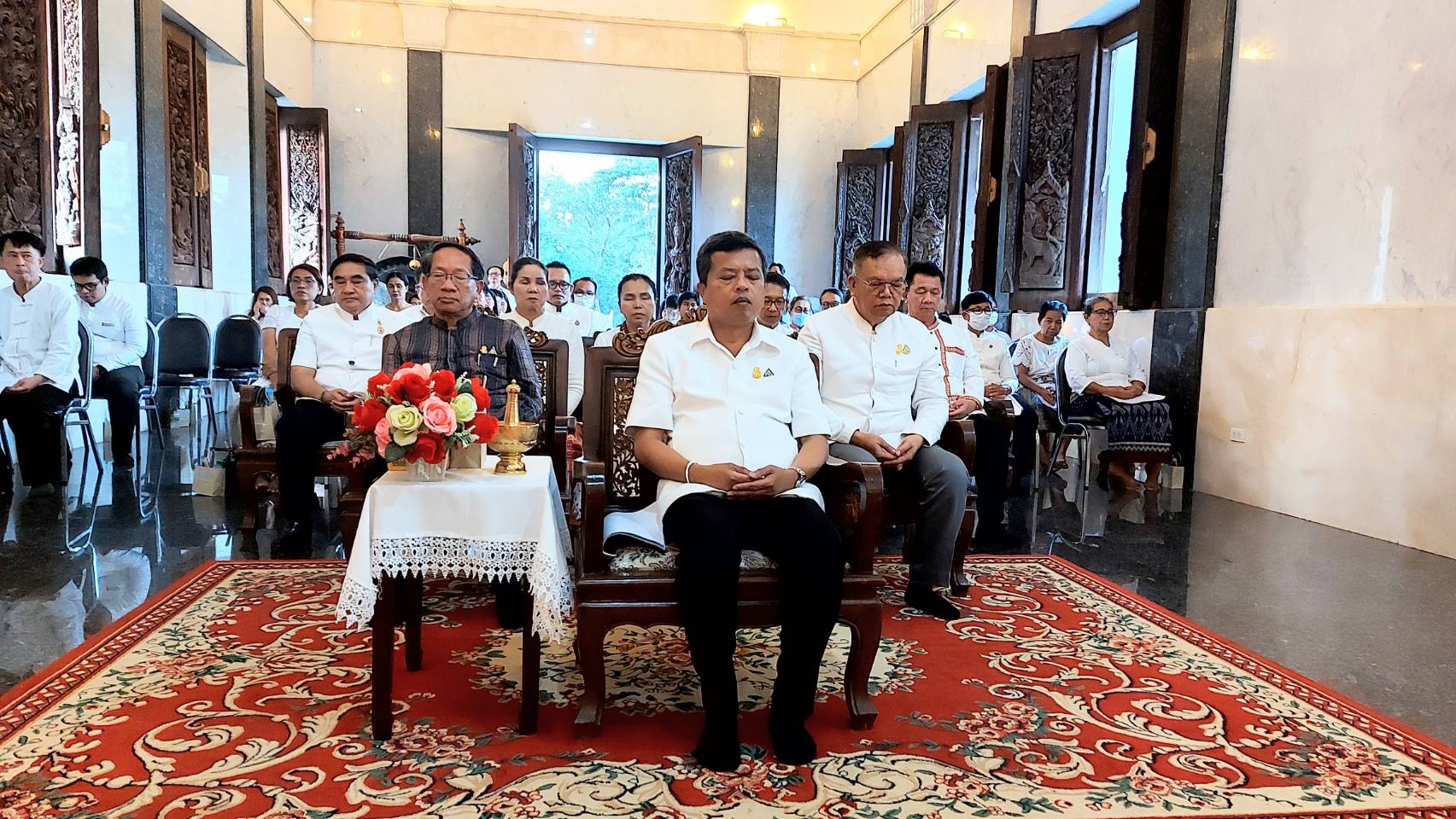 พช.หนองคาย ร่วมพิธีเจริญพระพุทธมนต์เพื่อสวดสาธยายถวายเป็นพระกุศล ถวายพระพรชัยมงคลแด่ สมเด็จพระเจ้าลูกเธอ เจ้าฟ้าพัชรกิติยาภา นเรนทิราเทพยวดี กรมหลวงราชสาริณีสิริพัชร มหาวัชรราชธิดา