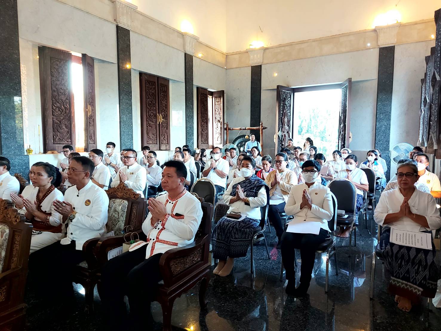 พช.หนองคาย ร่วมพิธีเจริญพระพุทธมนต์เพื่อสวดสาธยายถวายเป็นพระกุศล ถวายพระพรชัยมงคลแด่ สมเด็จพระเจ้าลูกเธอ เจ้าฟ้าพัชรกิติยาภา นเรนทิราเทพยวดี กรมหลวงราชสาริณีสิริพัชร มหาวัชรราชธิดา