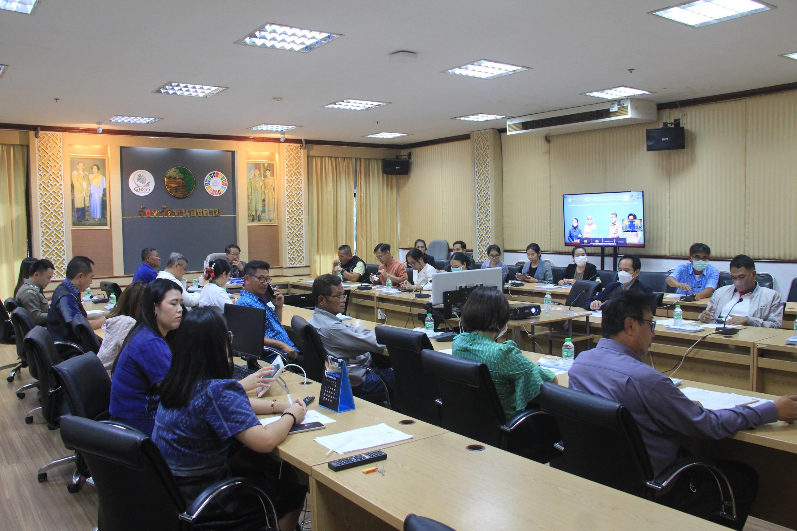 พช.หนองคาย ร่วมการประชุมหุ้นส่วนการพัฒนาระหว่างกระทรวงมหาดไทยและองค์การสหประชาชาติอย่างยั่งยืน ผ่านระบบ DOPA Channel