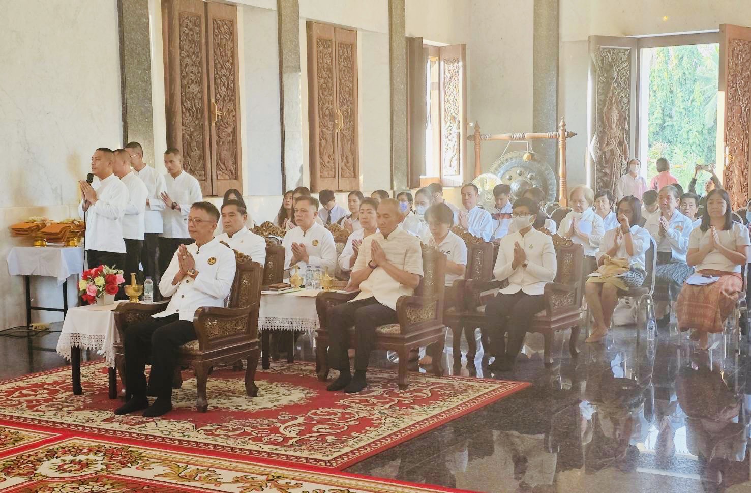 พช.หนองคาย ร่วมพิธีเจริญพระพุทธมนต์เพื่อสวดสาธยายถวายเป็นพระกุศล ถวายพระพรชัยมงคลแด่ สมเด็จพระเจ้าลูกเธอ เจ้าฟ้าพัชรกิติยาภา นเรนทิราเทพยวดี กรมหลวงราชสาริณีสิริพัชร มหาวัชรราชธิดา