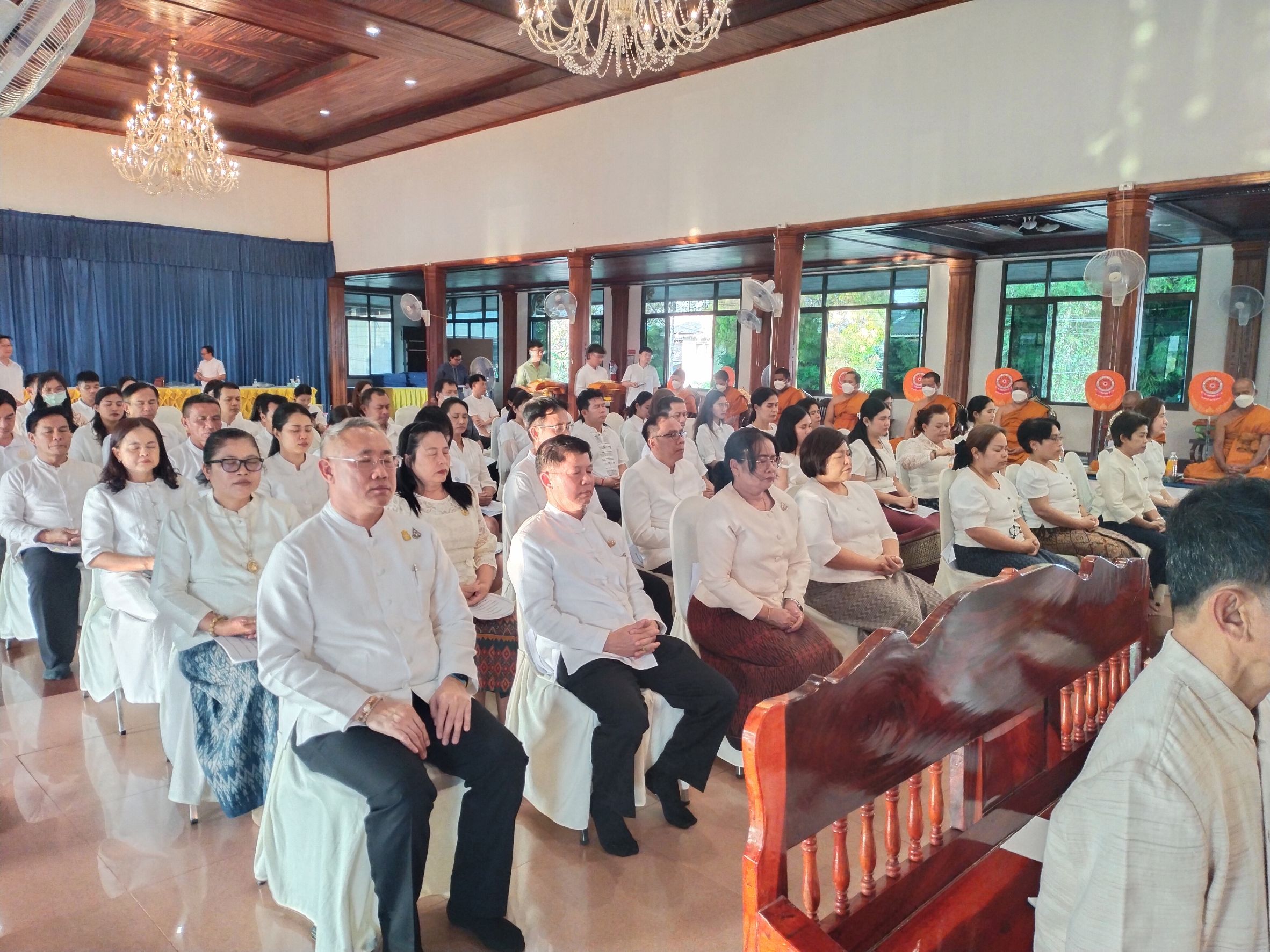 พช.หนองคาย ร่วมพิธีเจริญพระพุทธมนต์เพื่อสวดสาธยายถวายเป็นพระราชกุศล ถวายพระพรชัยมงคลแด่ สมเด็จพระเจ้าลูกเธอ เจ้าฟ้าพัชรกิติยาภา นเรนทิราเทพยวดี กรมหลวงราชสาริณีสิริพัชร มหาวัชรราชธิดา