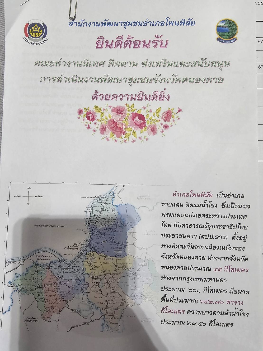 พช.หนองคาย ลงพื้นที่ นิเทศติดตามส่งเสริมและสนับสนุนการดำเนินงานพัฒนาชุมชนอำเภอโพนพิสัย