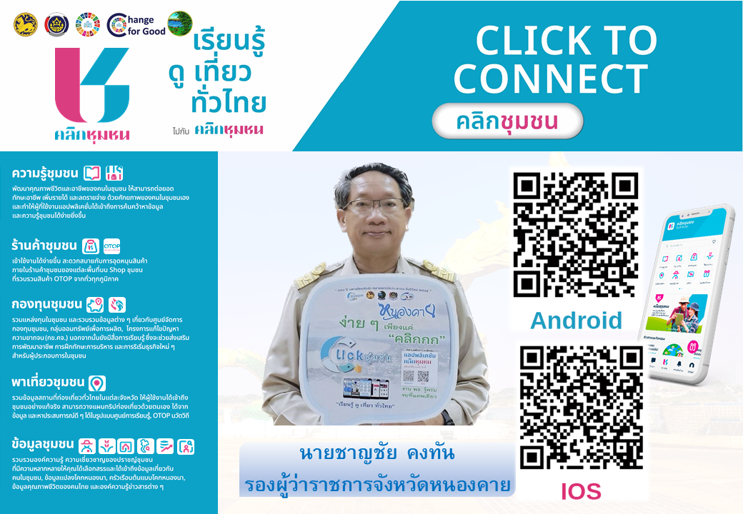 ผู้ว่าเปิ้ล เชิญชวนดาวน์โหลดแอปพลิเคชั่น Click ชุมชน “ง่ายๆเพียงแค่คลิก งาน พช. ครบ จบในแอปเดียว”