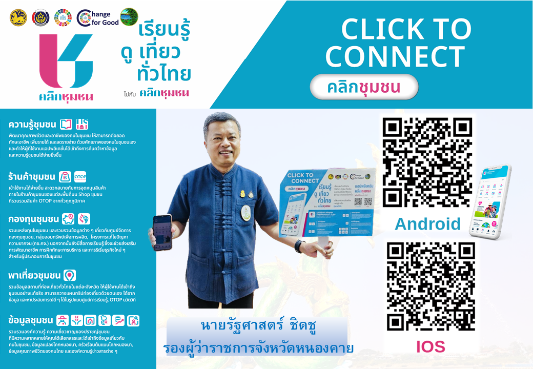 ผู้ว่าเปิ้ล เชิญชวนดาวน์โหลดแอปพลิเคชั่น Click ชุมชน “ง่ายๆเพียงแค่คลิก งาน พช. ครบ จบในแอปเดียว”