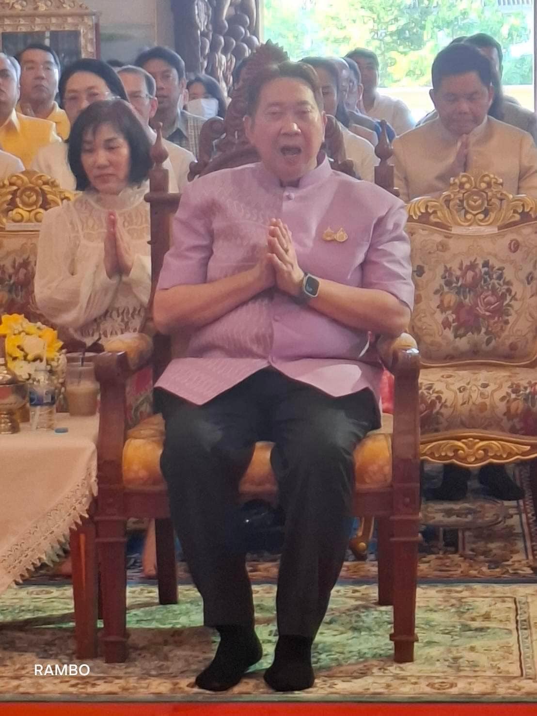 พช.หนองคาย ร่วมพิธีเจริญพระพุทธมนต์ สมโภชองค์พระกฐินพระราชทาน ณ พระอุโบสถวัดโพธิ์ชัย พระอารามหลวง