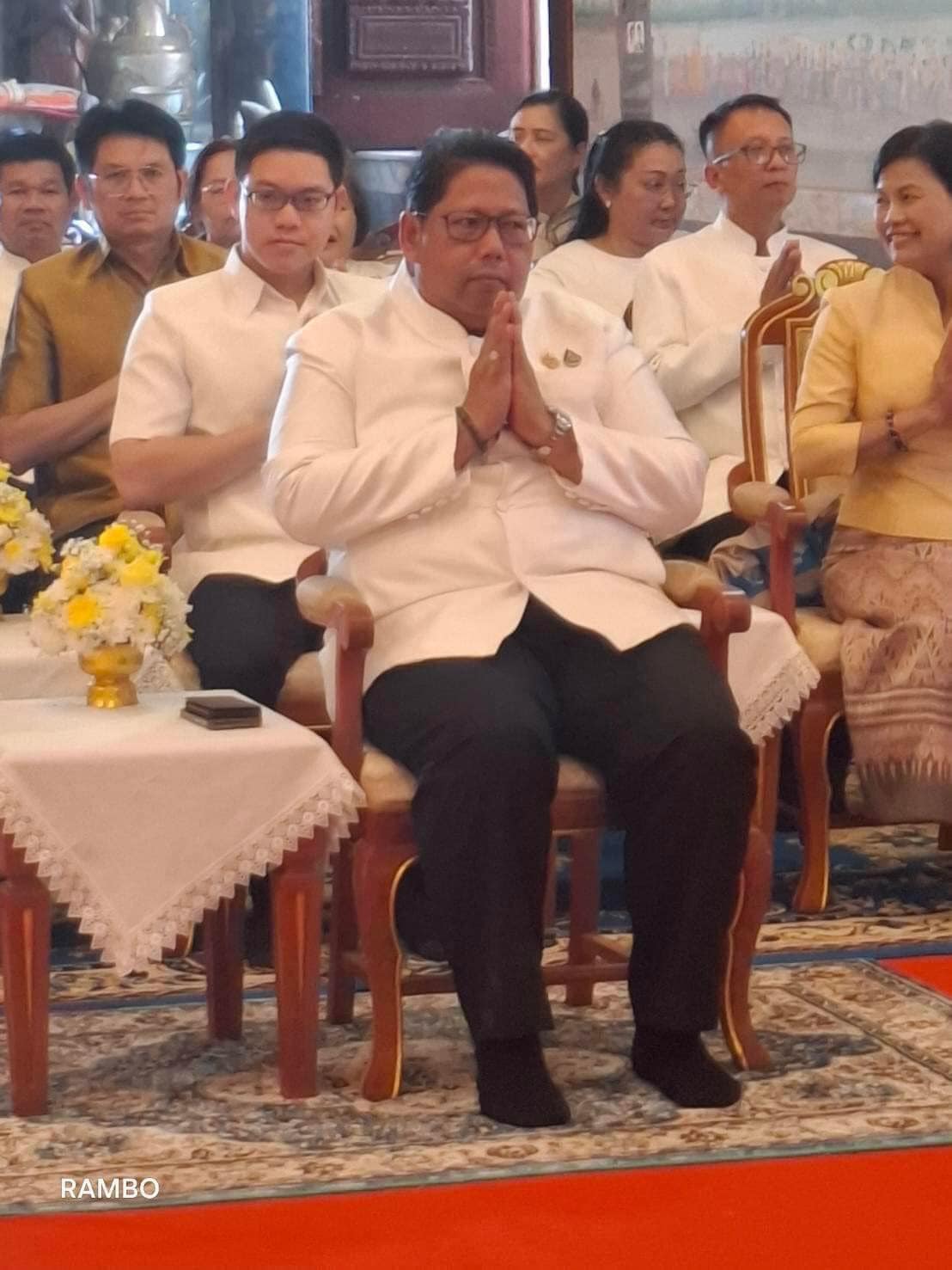 พช.หนองคาย ร่วมพิธีเจริญพระพุทธมนต์ สมโภชองค์พระกฐินพระราชทาน ณ พระอุโบสถวัดโพธิ์ชัย พระอารามหลวง