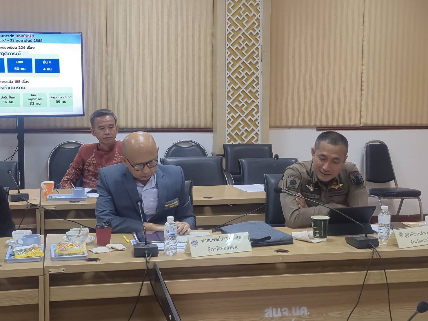 พช.หนองคาย ร่วมประชุมศูนย์ปฏิบัติการติดตามเร่งรัดการบำบัดรักษา ฟื้นฟูสภาพทางสังคม ป้องกัน และปราบปรามยาเสพติด ครั้งที่ 4/2568