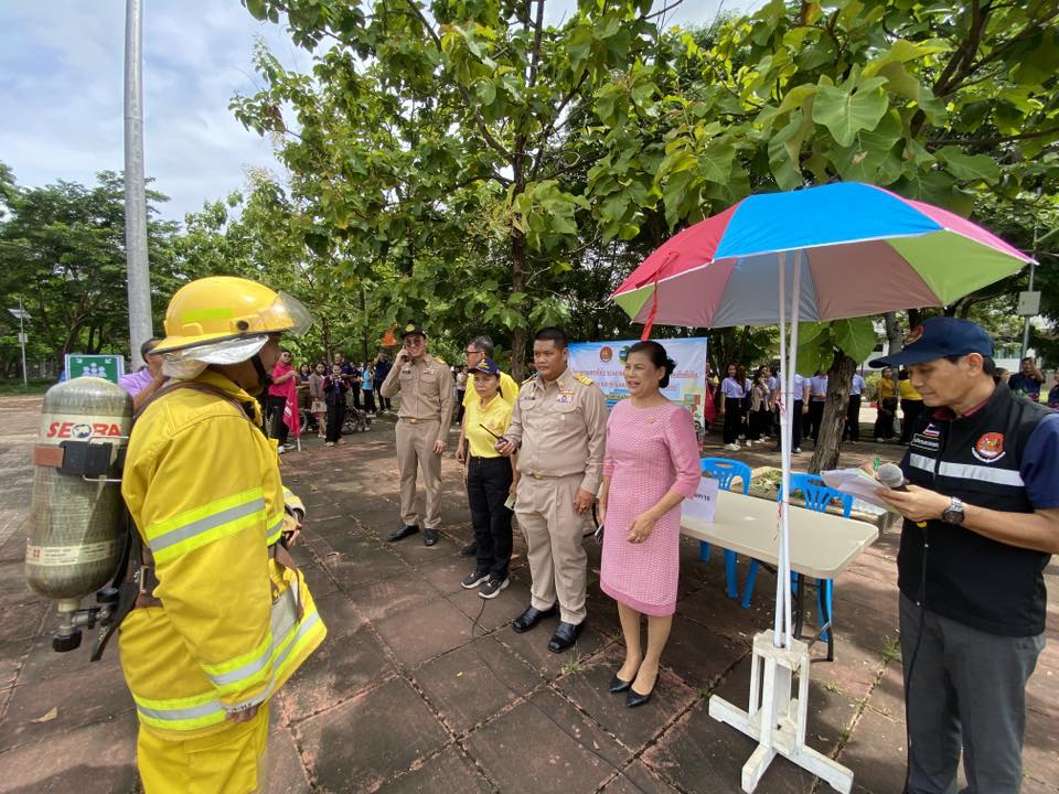 พช.หนองคาย ร่วมการฝึกซ้อมดับเพลิงและอพยพหนีไฟศาลากลางจังหวัดหนองคาย